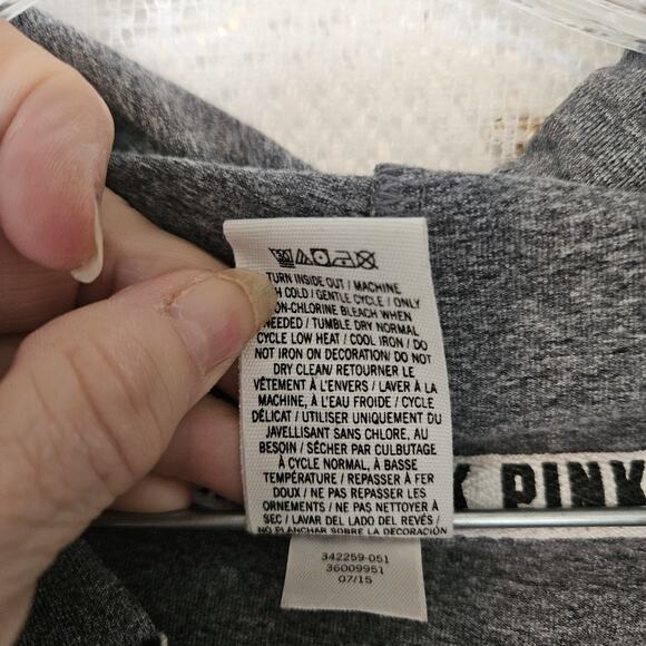 Victoria Secret Pink Small Graphic Jacket Full Zip Logo Y2k Loungewear Burgundy - Picture 6 of 8